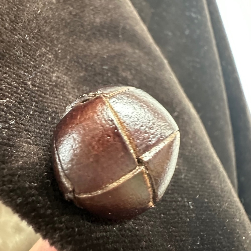 J.Crew Velvet Blazer Women 10 Brown Equestrian Leather Button Contrast Stitch - Picture 7 of 14